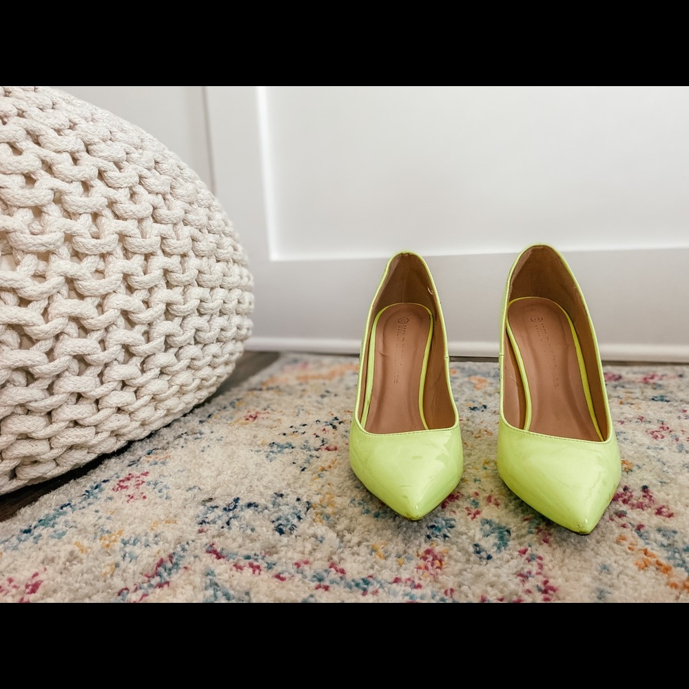 Neon yellow/green stiletto heels